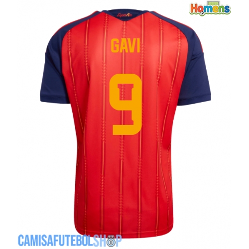 Camisa de time de futebol Espanha Paez Gavi #9 Replicas 1º Equipamento Mundo 2026 Manga Curta